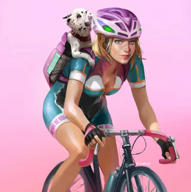 Cycling Girl by Eilene Cherie