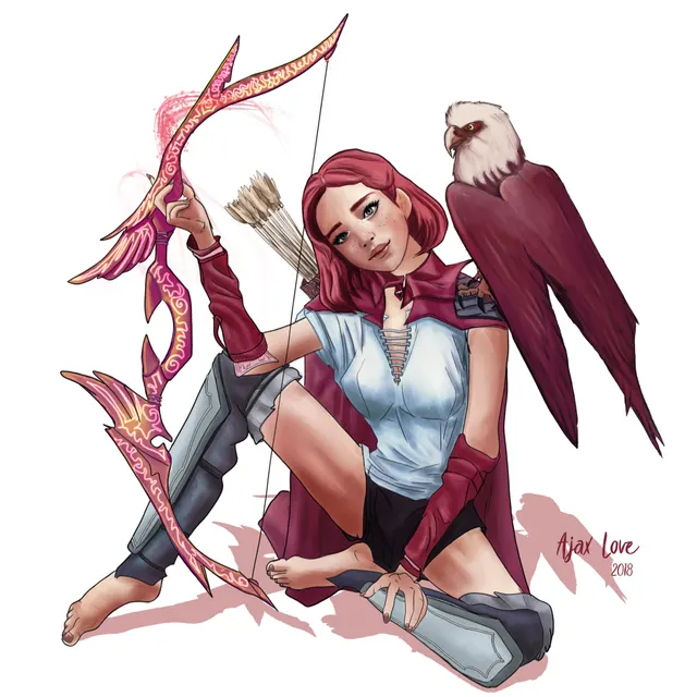 Dalila, a half-elf ranger by Ajax Love