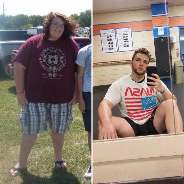 I noticed some other guys posting before and afters, here’s mine! Before is me, about 16, almost 500 pounds. (I’m 6’3). And after is me at 25, about 265! I lost my dad to cancer a couple months after that before picture was taken and it shook me to my core and made me take my health seriously!