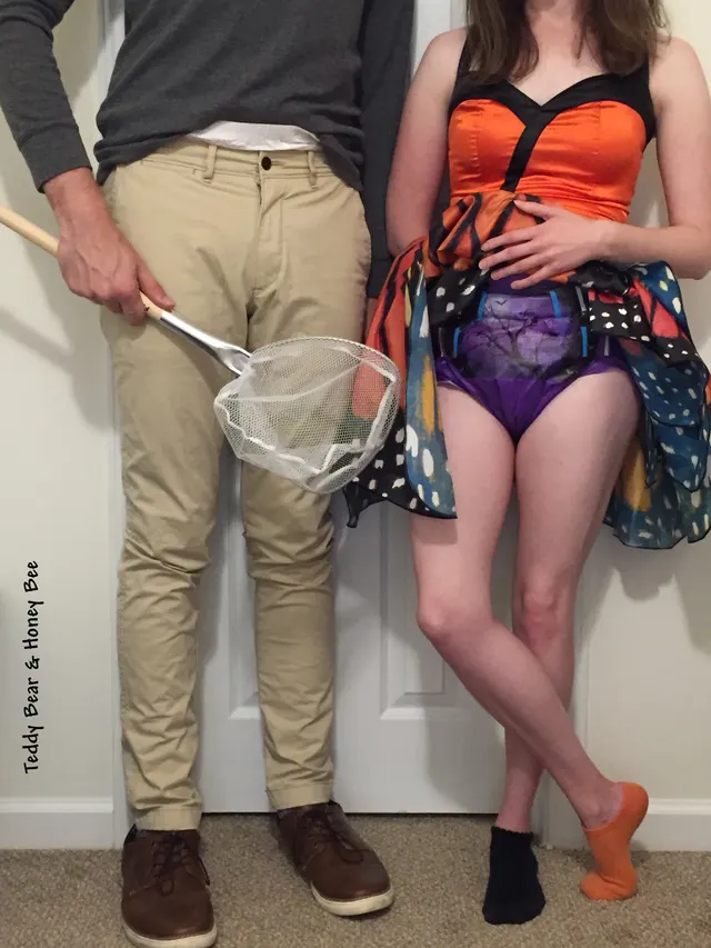 Happy Halloween!! I'm a diapered butterfly and Daddy caught me!