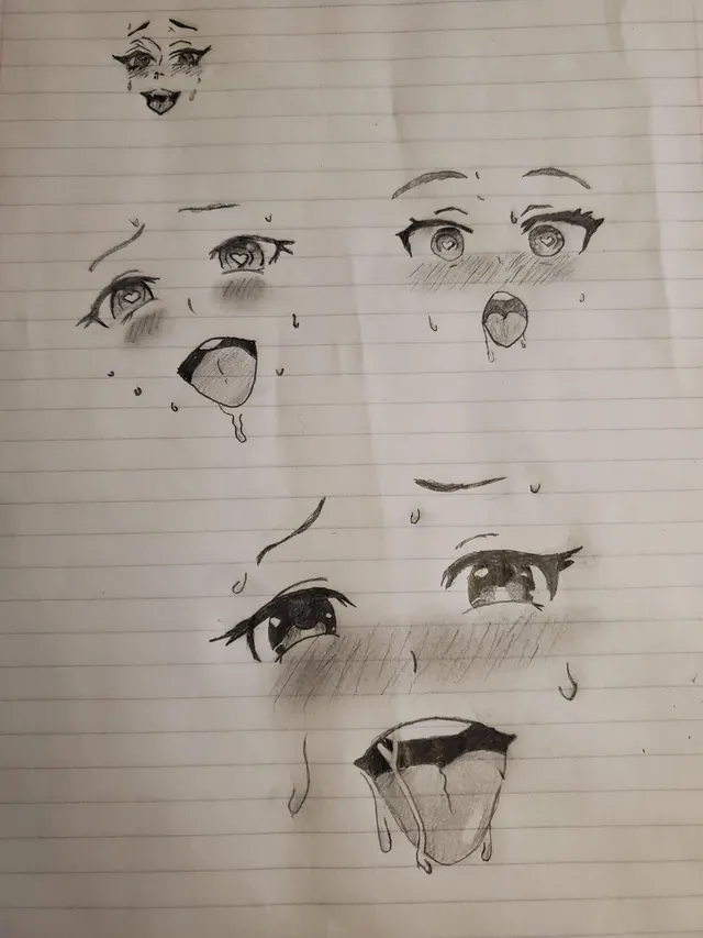 I started drawing Ahegao last week. These are my first ones, what do y'all think ?