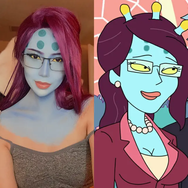 Unity from Rick and Morty makeup test