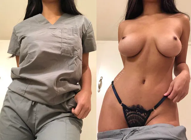 You don’t have to fantasize about what’s under my scrubs