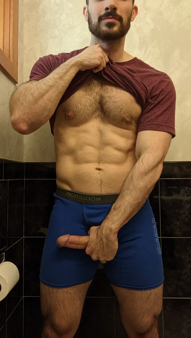 been throbbing in my pants all day.. now that he's got some air, he doesn't want to go back in 🙄