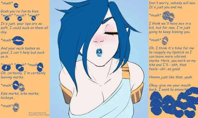 She can't resist kissing your soft lips [kissing] [wholesome] [girlfriend] [lipstick] [gender neutral pov]