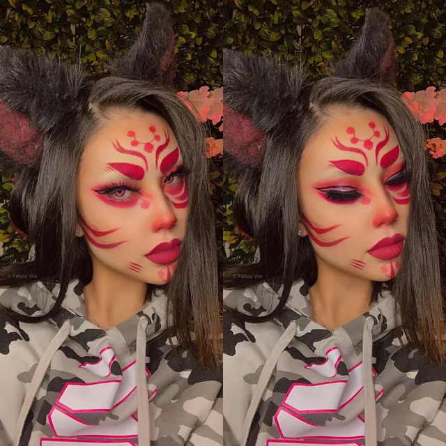 Cyber kitsune makeup