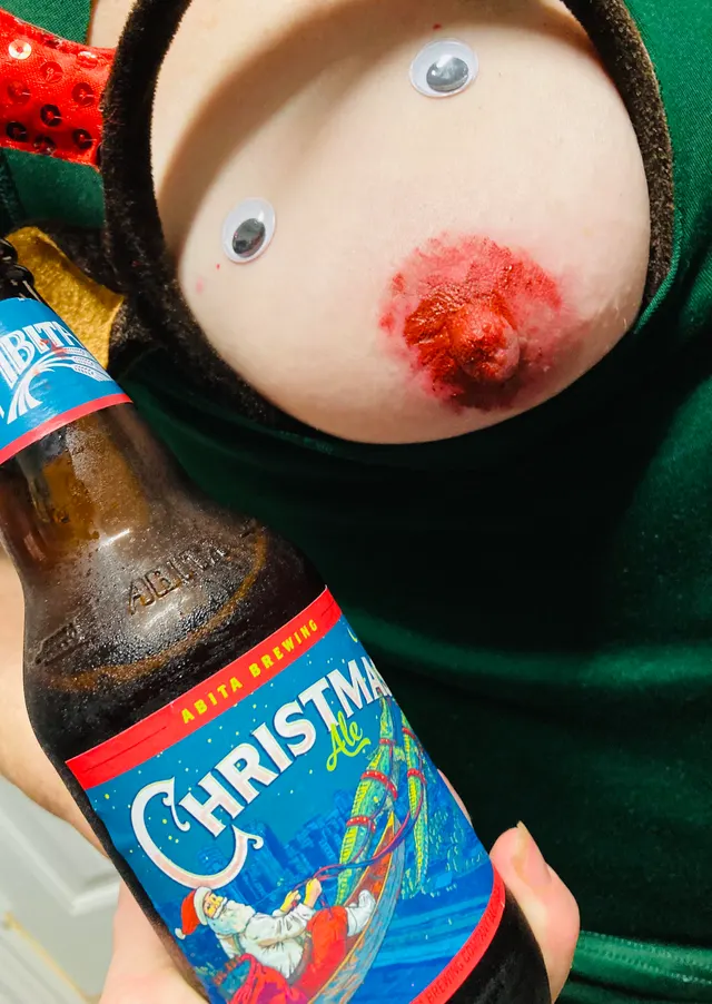 Holiday brew and boob! Happy Holidays!