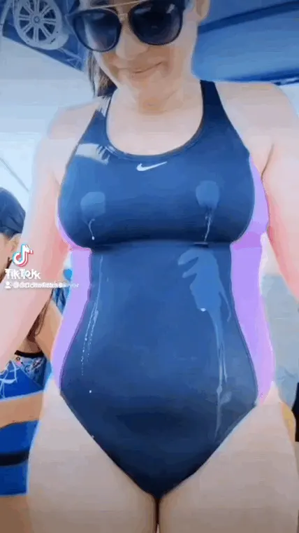 Swimsuit public milking.