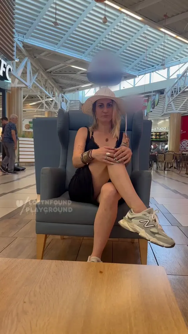 Crotchless thong at the mall