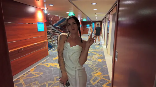 Nude robe drop dare on a cruise ship 🛳️