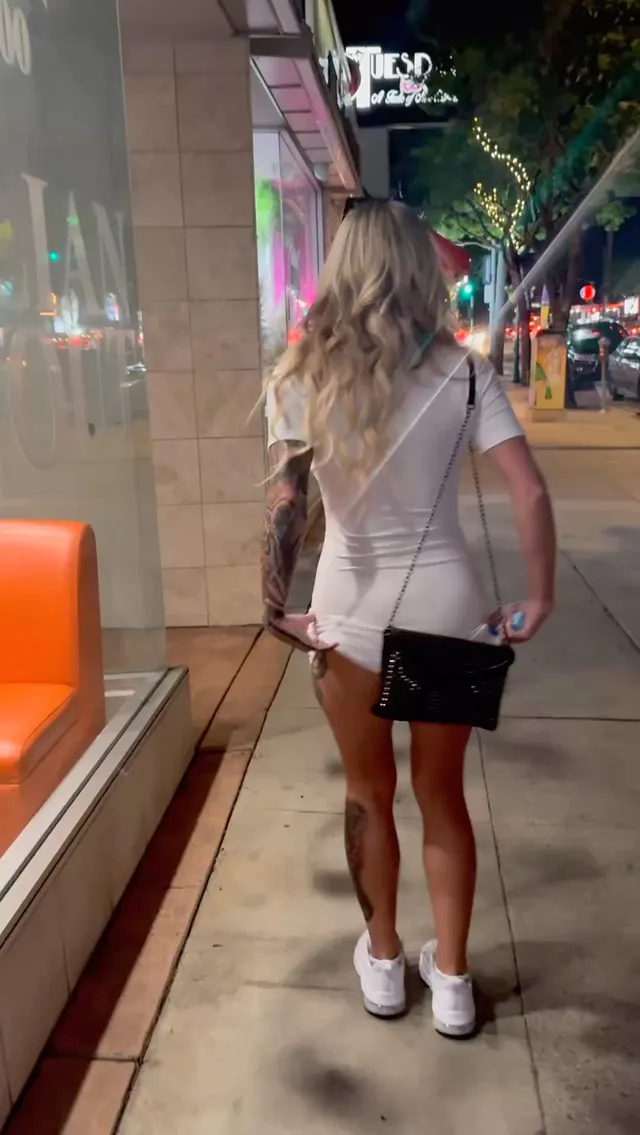 Public slut showing off