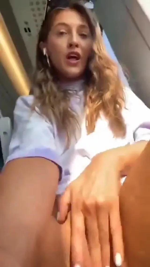 Risky masturbation inside the train