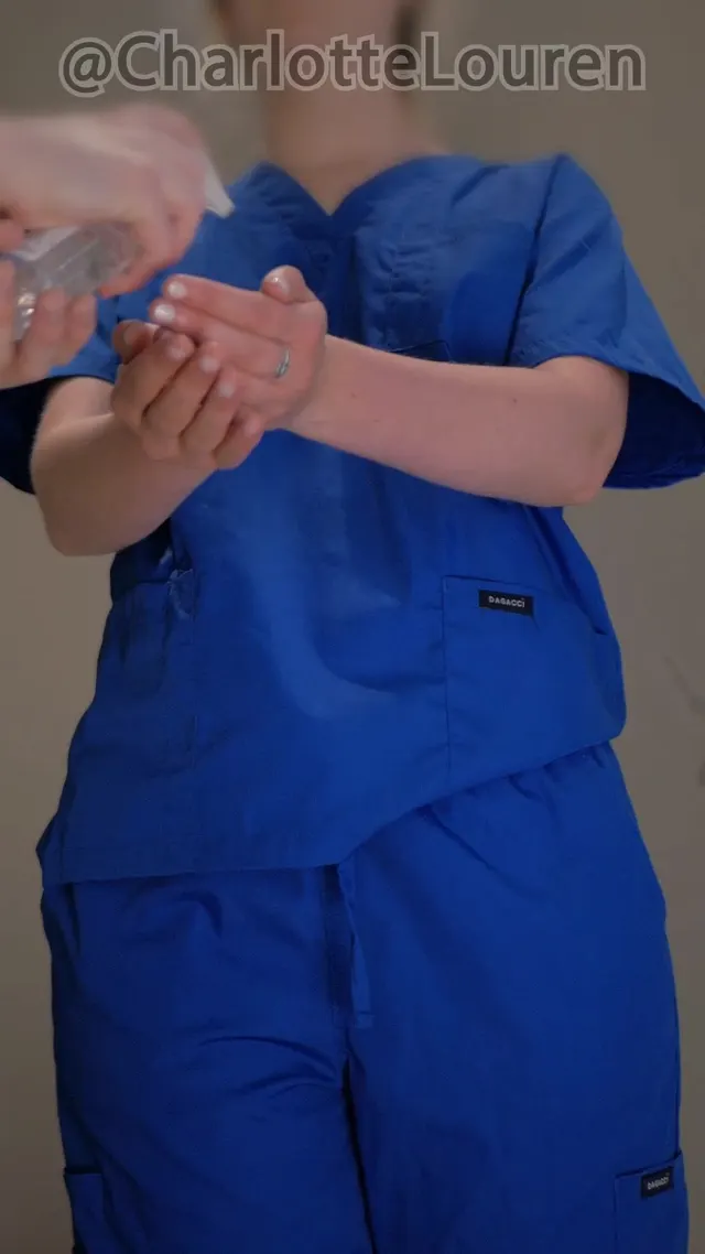 Sanitizer dissolves clothes, nurse with braids