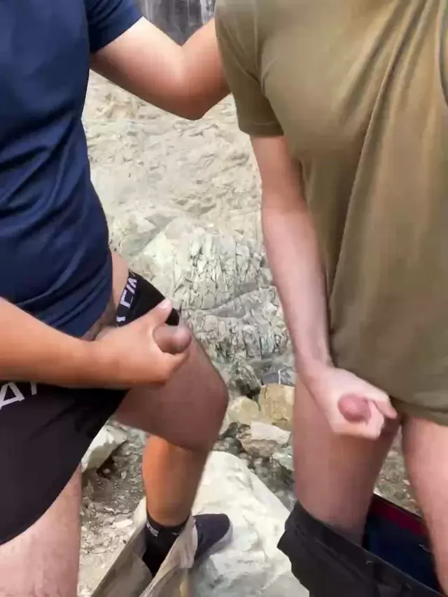 Hiking in the woods with your bro good cum bateing. 