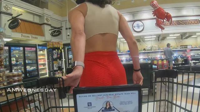 Grocery shopping in a pretty thin shirt