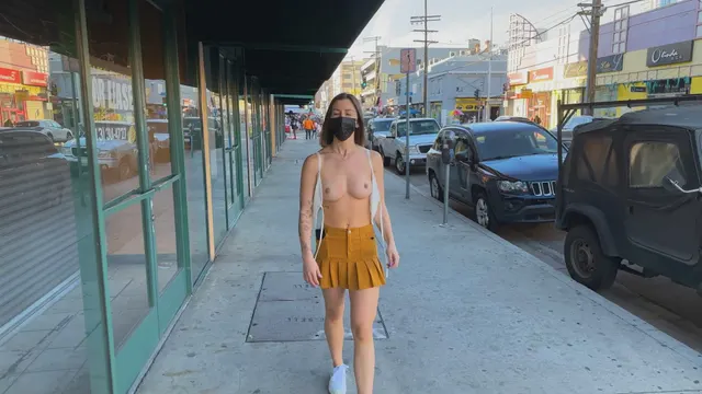 Getting silly and letting strangers touch my boobs in public 😆