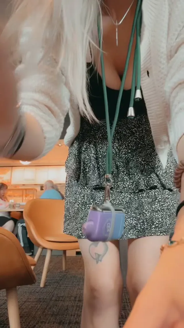 Pulling my tits out and flashing my butt plug while they eat their breakfast clueless 