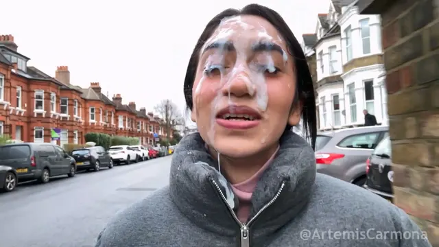 Artemis Carmona with another epic triple-facial cumwalk!!