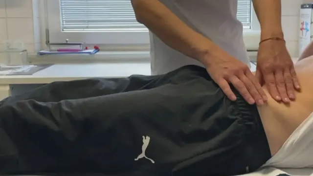 The nurse makes sure to relieve his pressure.