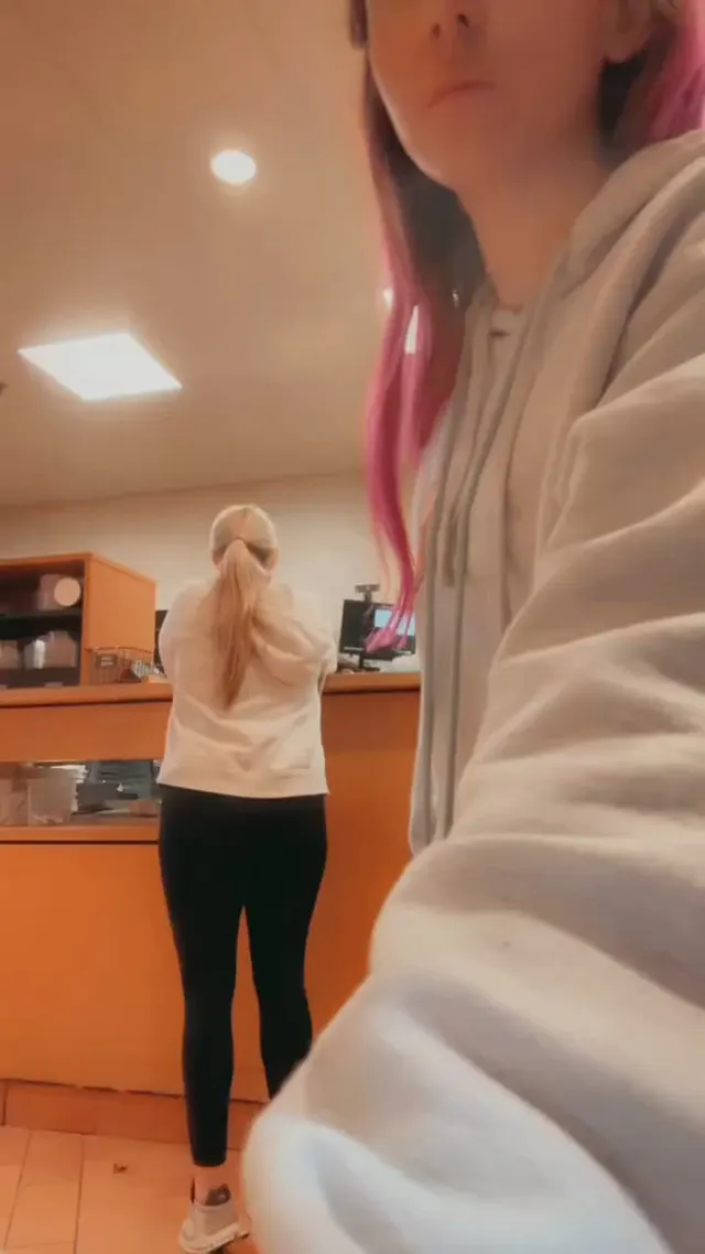 Taking my bra off for you at breakfast