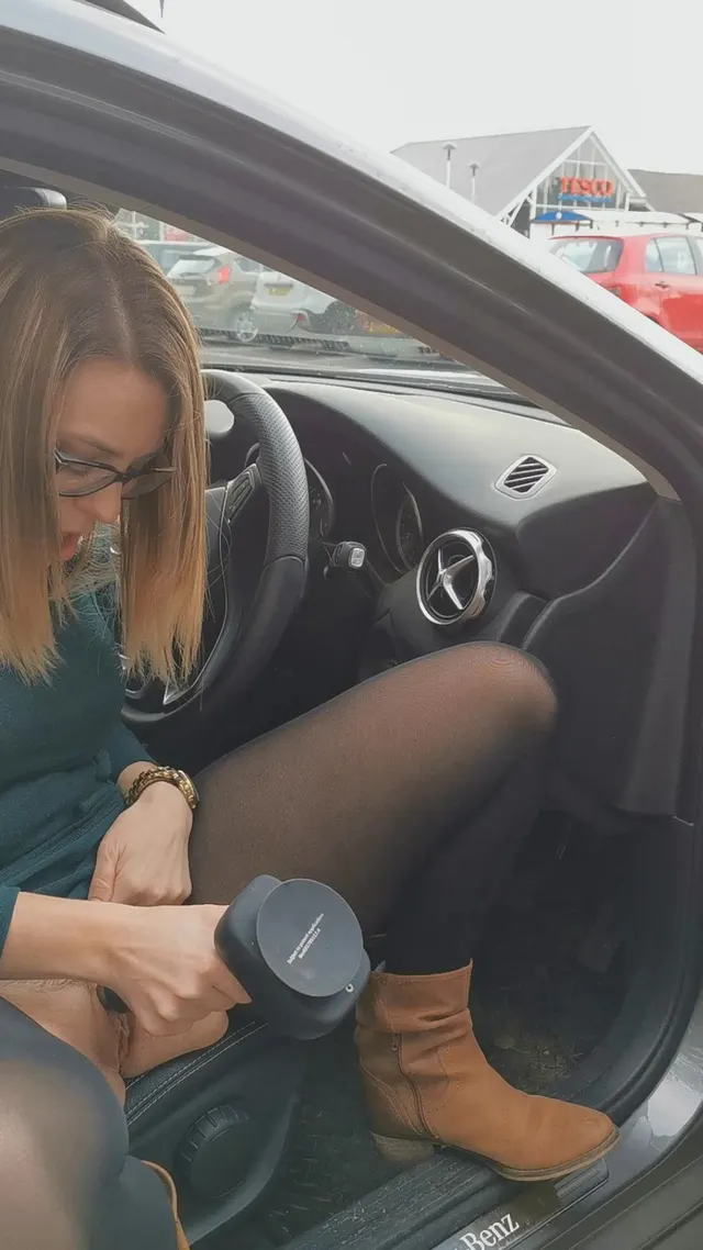 Playing with my pussy in a bust public carpark DARE