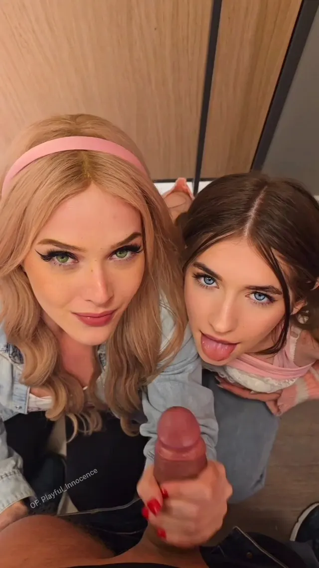 Two girls in a clothing store