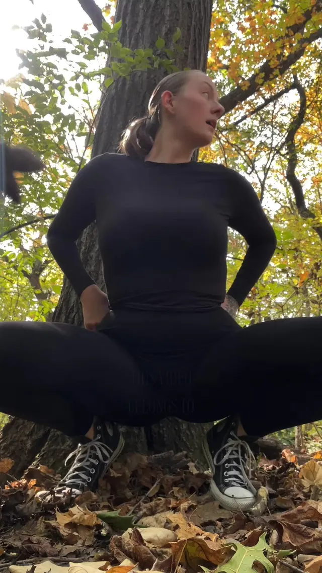 Went on a hike but there were houses near by and I got scared that the guys talking near by would catch me. Would you come out and join me or watch me from your yard while I pee with cream coming out of my pussy?