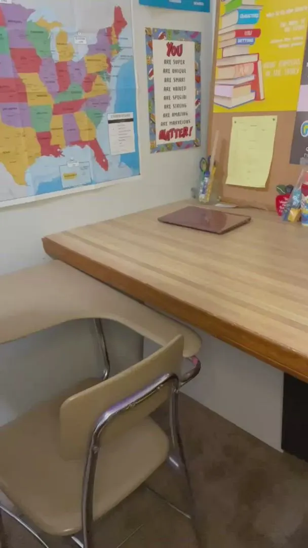 Miss Lynn fucks herself in class. POV