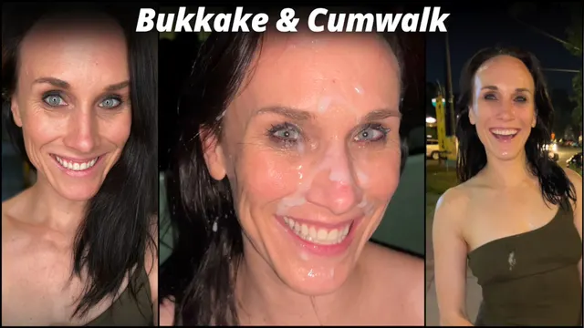 Bukkake & cumwalk for cum dumpster kali