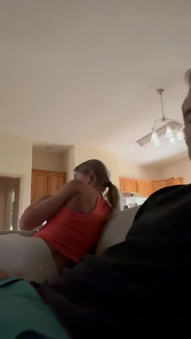 Real home blowjob on the couch