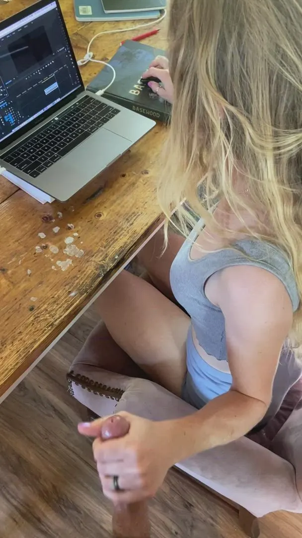 Taking care of both of her jobs