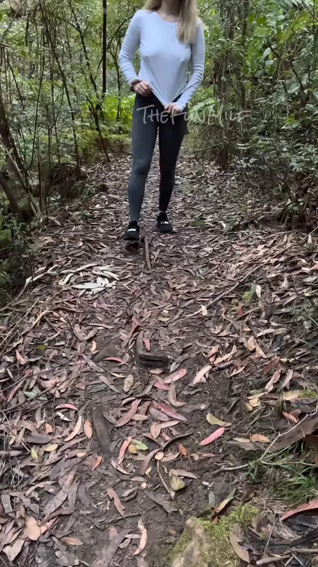Hiking with no bra!