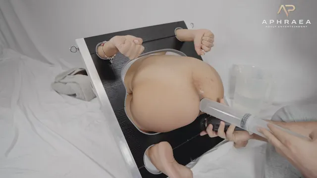 Restrained full with enema and forced to orgasm many times