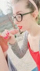 Convinced a random by her apartment pools to let her record