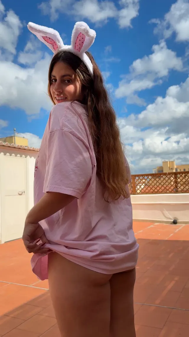 A brown bunny came to wish you happy Easter