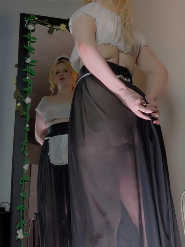 a little surprise hiding under my maid outfit...