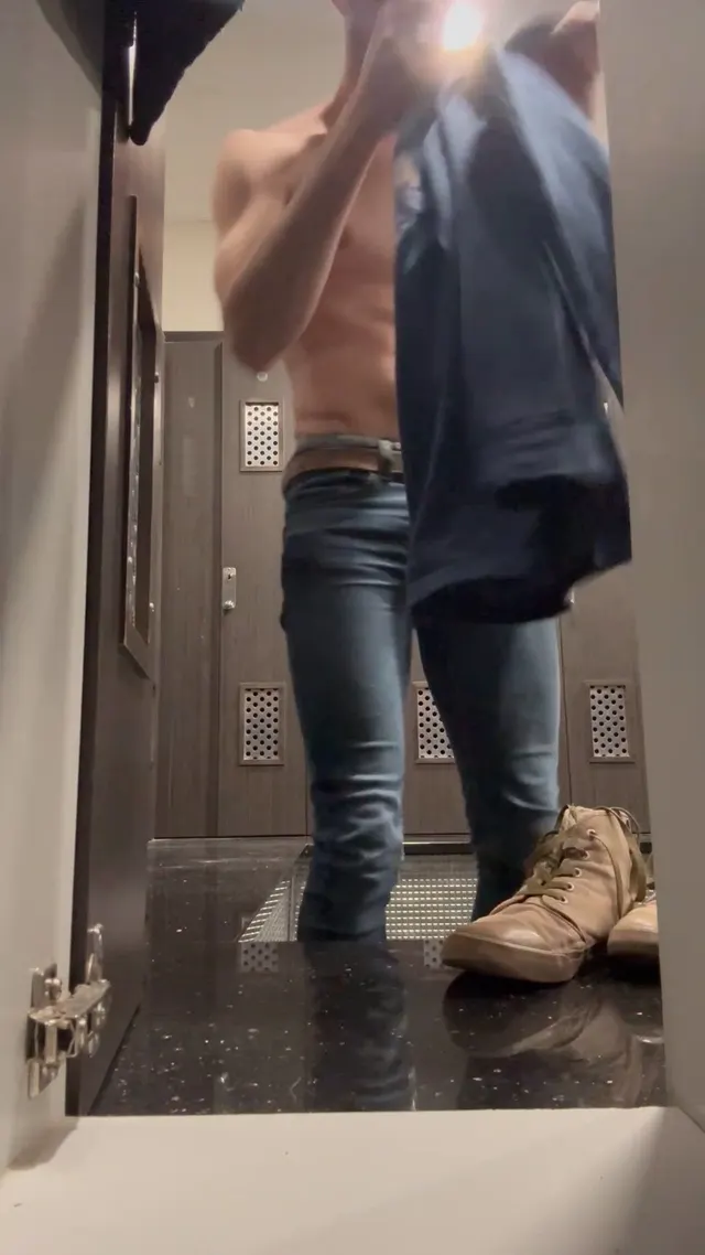 Changing in the locker room