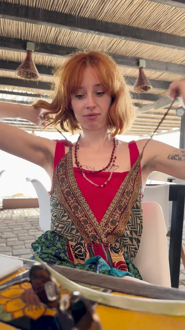 the only naked girl in the restaurant