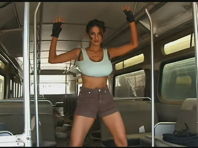 Petra Verkaik in her famous Lara Croft strip tease video (2001)