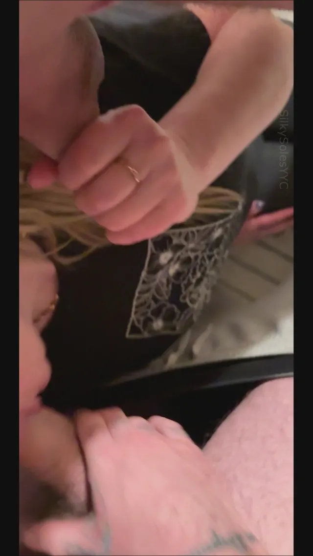 My Wife sucks on her bull’s cock and balls before he unloads on my ignored nub