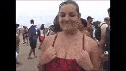 Shy Milf Unleashes Massive Pair for Spring Break