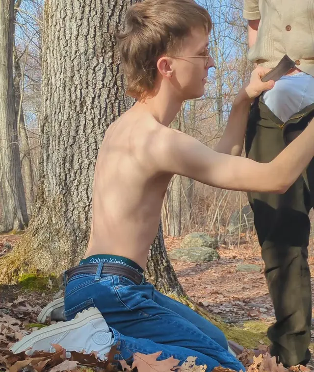 Almost got caught sucking off this hiker on the trail