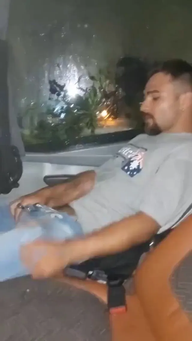 Hard dick OUT on the bus