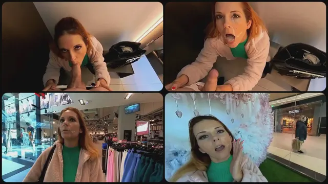 Mall Changing Room Facial and Cumwalk!!