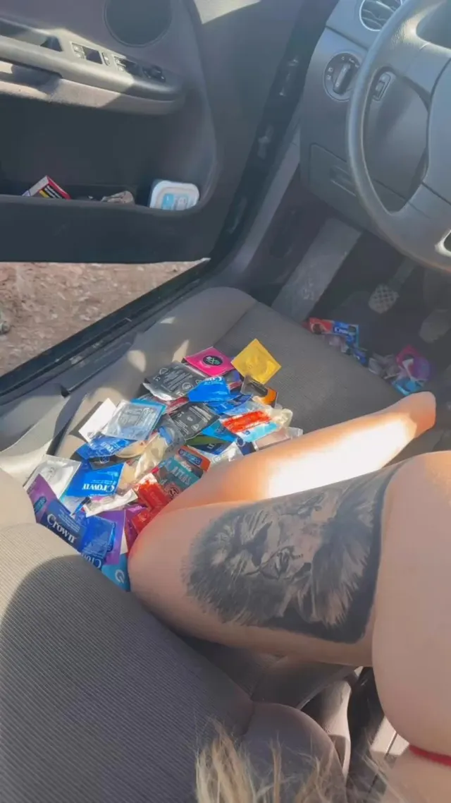 her car smells like rubbers and fish, but bj is ok