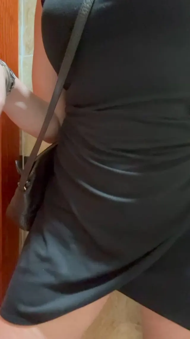 Being sneaky while out and about at the bar. My dress is a tad short. Oh well.