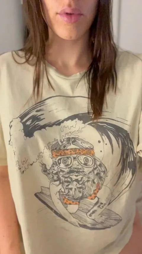 Oversized t-shirts always surprise you with what's underneath.