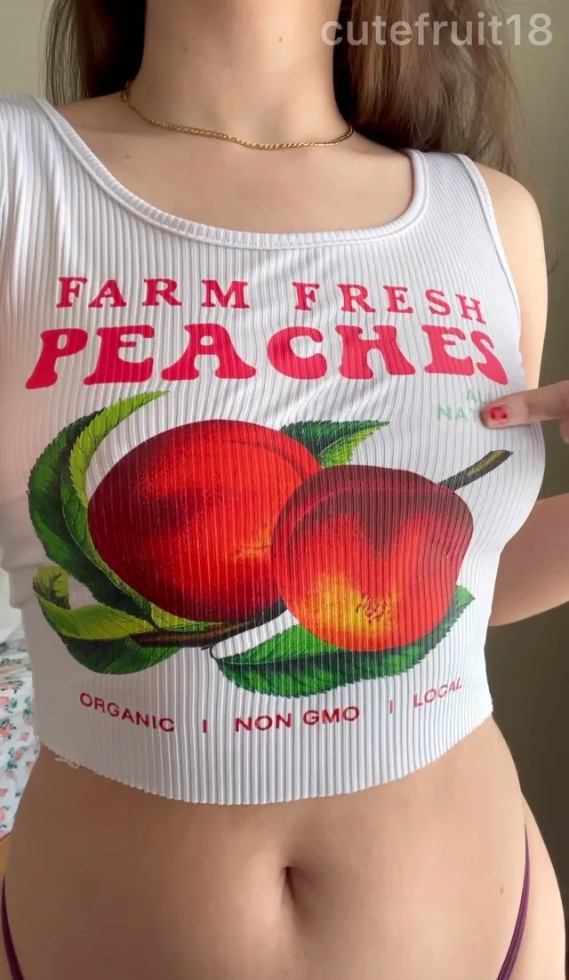 it's hard to go wrong with a peach in a tiny thong