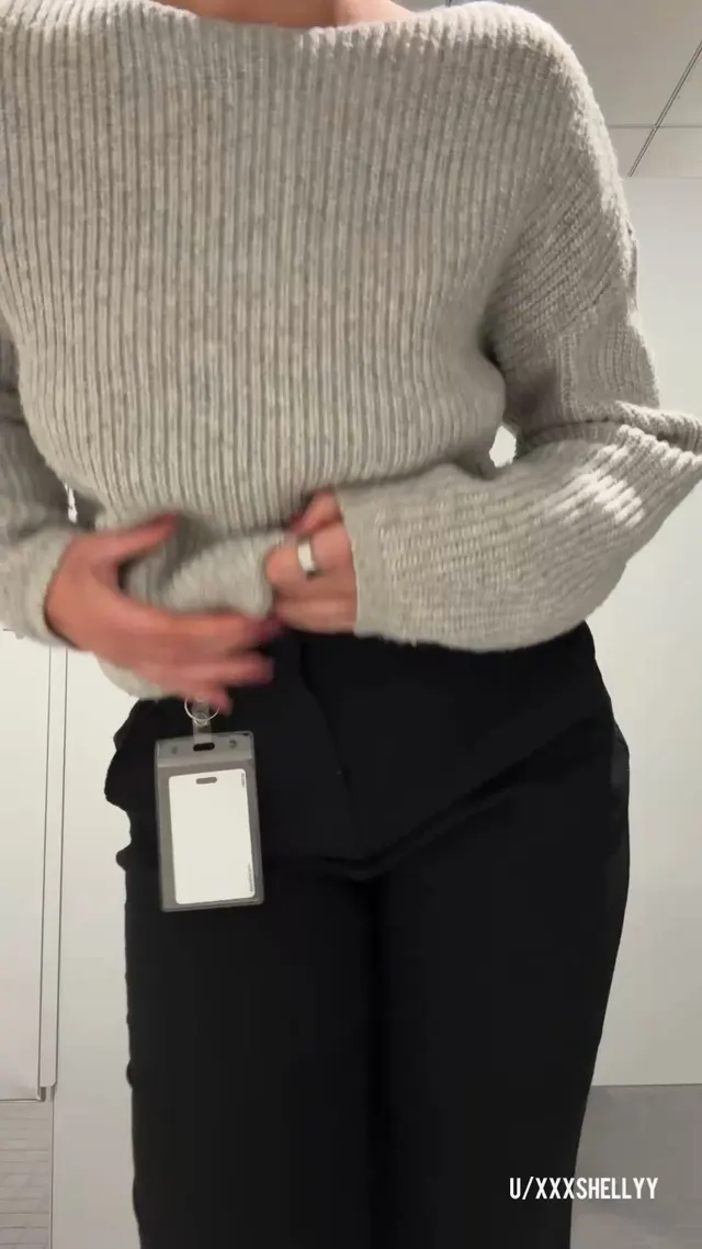 White lace matching set at the office [f]